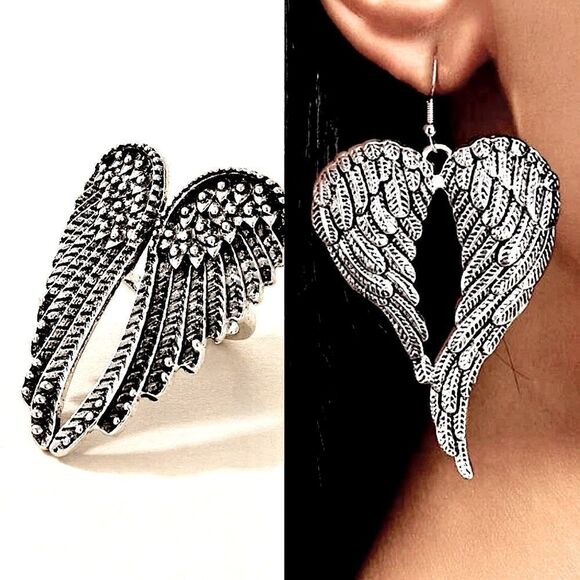 Wings Jewelry 🔥 3” Wings Earrings 🔥 Wing Ring - 7 🔥 Sexy Always 🔥 Custom…New - Picture 7 of 7